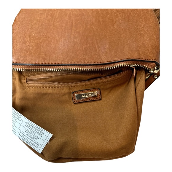 ALDO Brown Leather Multicompartment Crossbody Purse - Picture 7 of 9